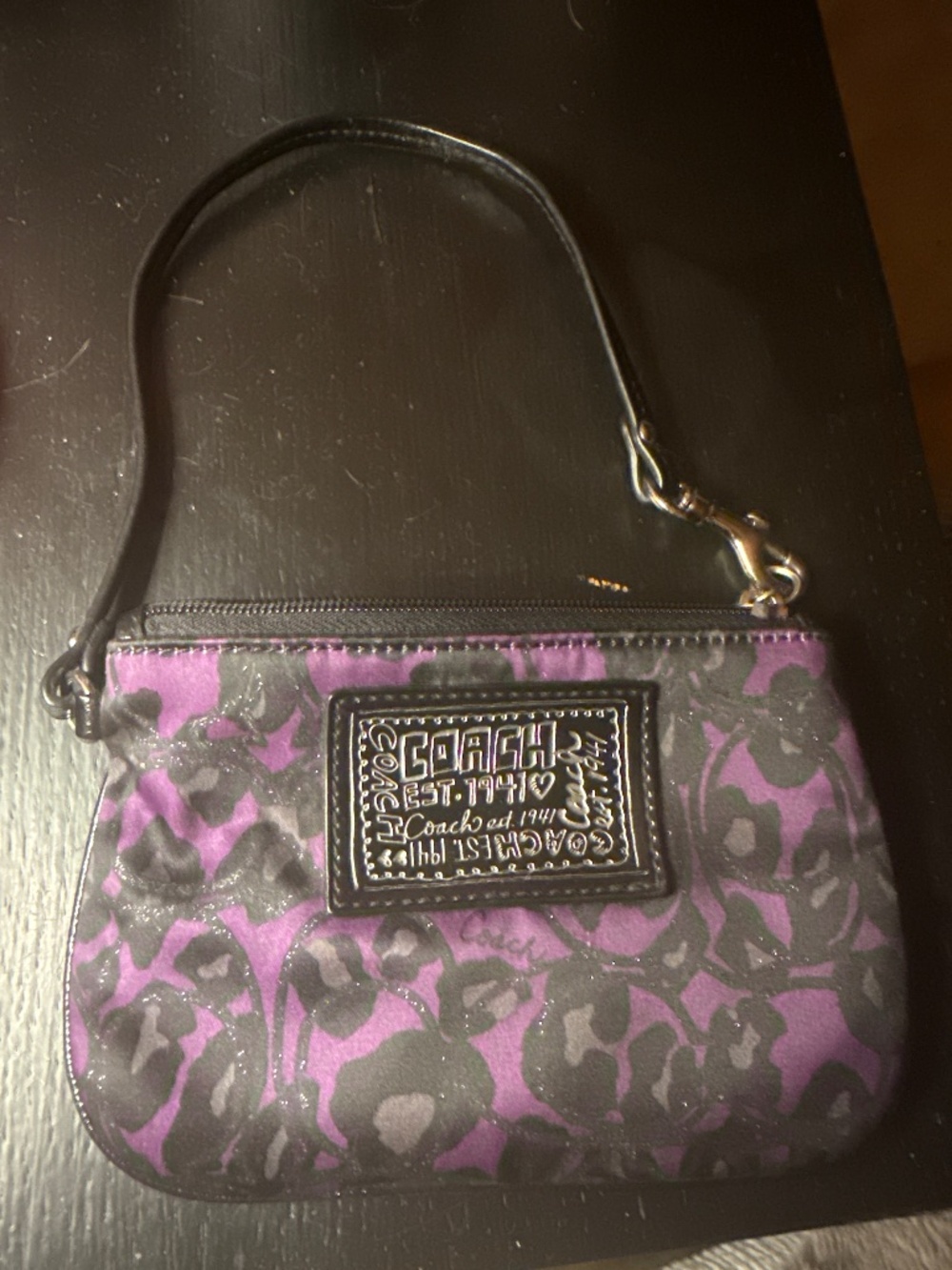 Coach purple wristlet